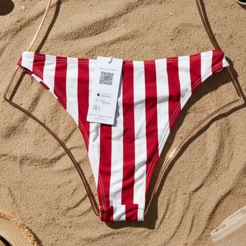 CUPSHE‎ Red & White Stripe Buttoned Bikini Set | NWT – SIZE S - Picture 10 of 11